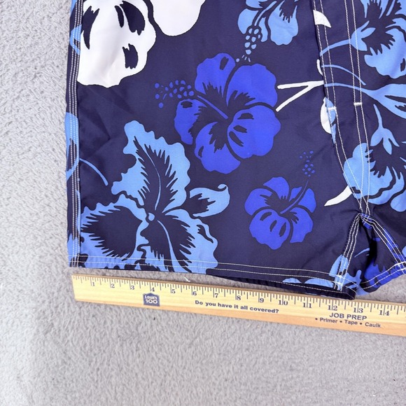Beach Rays Board Shorts Womens 12 Blue Floral Hawaiian Swim Lined Quick Dry - Picture 9 of 10